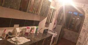 a kitchen with a sink and a counter top at Anna Apartament Chambarak in Aghk'ilisa