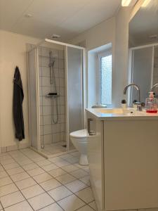 Koupelna v ubytování Grøn Odense Central