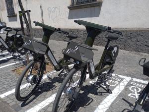 two bikes parked next to each other on a street at Palazzo Maiori in Torre Annunziata