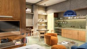 Μια τηλεόραση ή/και κέντρο ψυχαγωγίας στο Gres apartamentos