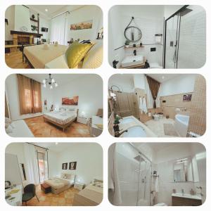 a collage of four pictures of a room at Sicania - In centro Storico a Palermo in Palermo