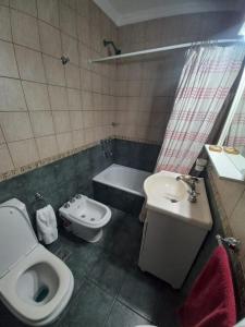 a bathroom with a toilet and a sink and a tub at PH La Plata Casco Urbano in La Plata