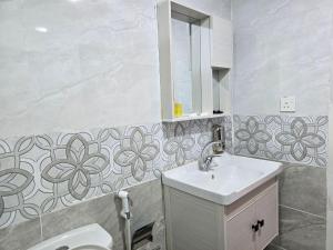 a bathroom with a sink and a toilet at Kylie magic camp in Wadi Rum +154 photos