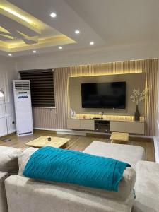Luxury 2BR Wuse 2 247 Power Free Wi-Fi電視和／或娛樂中心