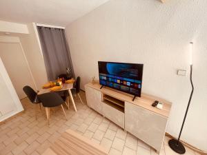 TV a/nebo společenská místnost v ubytování Rose des Sables - Palavas