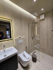 Koupelna v ubytování SOLs Center Rooms
