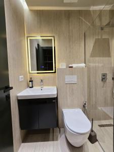 Koupelna v ubytování SOLs Center Rooms