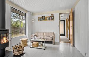 a living room with a couch and a fireplace at 3 Bedroom Gorgeous Home In Højby in Højby
