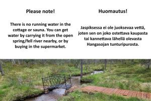 a screenshot of a post with a picture of a bridge at Kuukkeli Log Houses Aurora Cabin - Jaspis in Saariselka