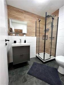 Et badeværelse på City Ferienwohnung direkt an der U-Bahn