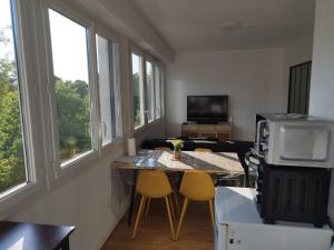 TV/Unterhaltungsangebot in der Unterkunft Coucher de soleil, calme, gros matelas, parking, 2 lits, lave-linge, wifi, netflix