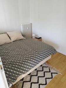 Ein Bett oder Betten in einem Zimmer der Unterkunft Coucher de soleil, calme, gros matelas, parking, 2 lits, lave-linge, wifi, netflix