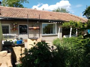 a house with a garden in front of it at Rustic Village Retreat in Veliko Tŭrnovo