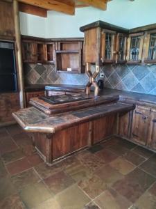 a kitchen with a stove top in a room at Vryburg Good Time Yafe Guest House in Vosburg +7 photos