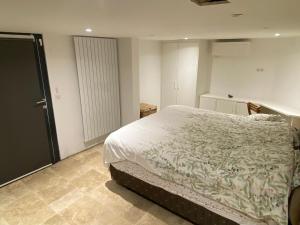 ein Schlafzimmer mit einem großen Bett in einem Zimmer in der Unterkunft Villa riviera hammam, piscine & jacuzzi in La Ferté-Alais + 41 Fotos