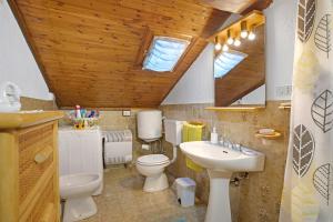 a bathroom with a toilet and a sink at Chez Emilia Mansarda in Aosta +13 photos