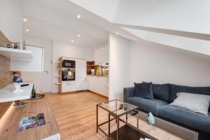 Η κουζίνα ή μικρή κουζίνα στο Ferienwohnung Moor, Marsch und Meer