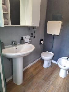 een badkamer met wastafel en toilet bij Centro Stazione in Treviso +15 foto's