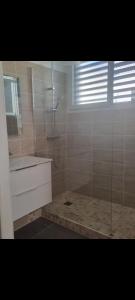 Koupelna v ubytování Ti Kaz Vacances T2 vue mer + 4 fotografie