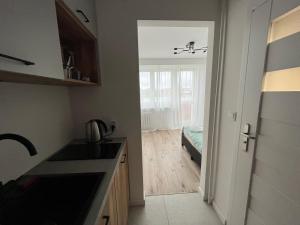 Køkken eller tekøkken på Nowoczesny Apartament Centrum przy PKP