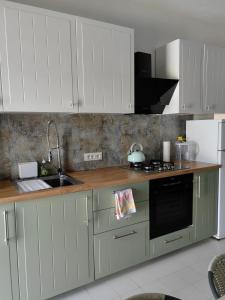 Kuchyň nebo kuchyňský kout v ubytování Apartamenty u Polki
