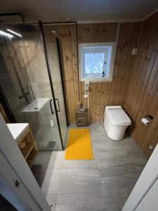 Koupelna v ubytování Modernized standalone cabin Sørreisa - Bardufoss