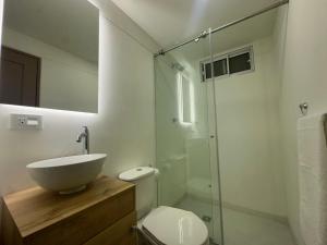 Koupelna v ubytování Apto moderno y acogedor