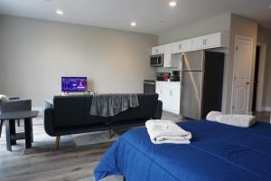 Η κουζίνα ή μικρή κουζίνα στο 36 Modern Studio Secured Apartment Long-term stays
