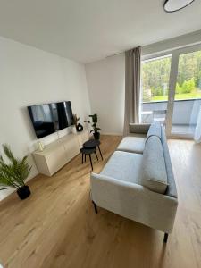 TV a/nebo společenská místnost v ubytování Apartmán s výhľadom na Vysoké Tatry a les