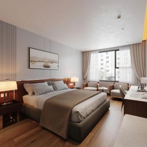 Postel nebo postele na pokoji v ubytování San Hanoi Hotel & Spa
