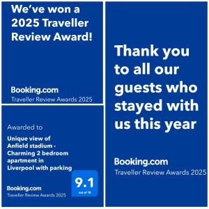 Afbeelding uit fotogalerij van Unique view of Anfield stadium - Charming 2 bedroom apartment in Liverpool with parking in Liverpool