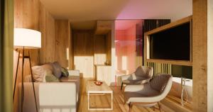 Гостиная зона в Alma Alpina Lodge, Adults Only, Ab Dezember 2025
