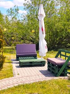 Vonkajšia záhrada v ubytovaní Mazurska Chata jezioro i aquapark 6 min, centrum i promenada 12 min