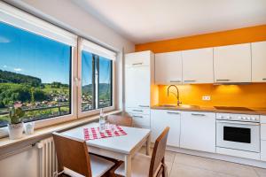 Kuchyň nebo kuchyňský kout v ubytování Ferienwohnung Kuckuckslockennest