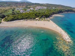 an aerial view of a beach in the ocean at Villa Armonia - Beachfront Majestic Retreat in Petalidhion