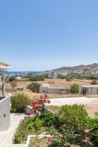 a view from the roof of a house with flowers at ANESIS I in Livadi