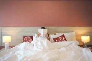 Postel nebo postele na pokoji v ubytování Tubtim Siam Suvarnabhumi Hotel