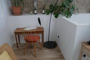 a small desk with a lamp and a chair at ‘Museum Loft’ Scotland’s Wee Hat Museum in Newburgh +22 photos
