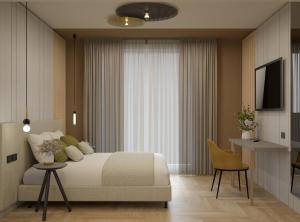 Drago Suites客房内的一张或多张床位