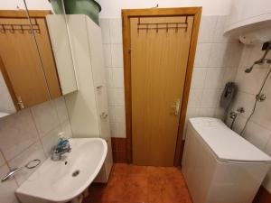 a small bathroom with a sink and a toilet at Apartment Goga in Cres +11 photos