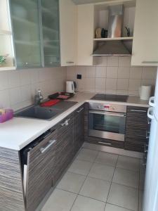 a kitchen with a sink and a stove at Apartment Goga in Cres