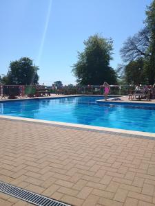 a swimming pool with blue water in a park at Mulberry Holiday Home in Great Yarmouth