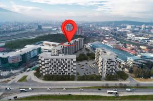 Γενική άποψη της πόλης Σκόπια ή θέα της πόλης από  αυτό το διαμέρισμα