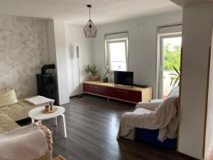 Televízia a/alebo spoločenská miestnosť v ubytovaní Apartment Lenka