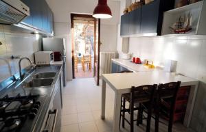 une cuisine avec un évier et un comptoir dans l'établissement Villa Shasa, à Talamone