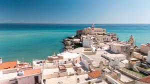 una vista aérea de una ciudad y el océano en Villa Helena by BarbarHouse, en Vieste