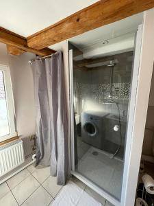 Koupelna v ubytování Gites des Mines d'Argent- Le Saint-Louis 5 personnes avec terrasse privative-Le Saint-Barthélemy 4 personnes