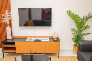 TV a/nebo společenská místnost v ubytování Appartements meublés mpita