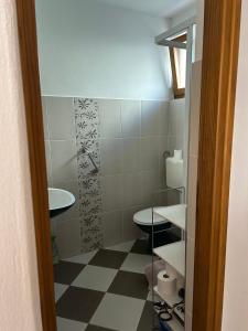 a small bathroom with a sink and a toilet at Apartments Marina in Vrsar +40 photos