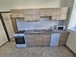 Kuchyň nebo kuchyňský kout v ubytování Apartmán pro 4 osoby, Vejprty